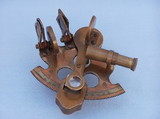 Handcrafted Model Ships NS-0444-AN Scout's Antique Brass Sextant with Rosewood Box 4
