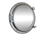 Handcrafted Model Ships NT-HX044 - M Silver Finish Porthole Mirror 24