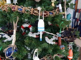 Handcrafted Model Ships one-vintage-dark-blue-LB-7-XMASS Vintage Dark Blue Decorative Lobster Trap Buoy Christmas Tree Ornament
