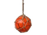 Handcrafted Model Ships Orange-Glass-4-Old-X Orange Japanese Glass Ball Fishing Float Decoration Christmas Ornament 4