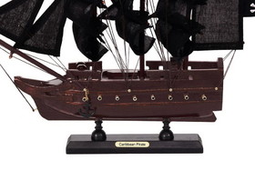 Handcrafted Model Ships P12-BP-B-CPir Wooden Caribbean Pirate Black Sails Model Pirate Ship 12"