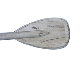 Handcrafted Model Ships Paddle-24-101 Wooden Rustic Whitewashed Decorative Rowing Boat Paddle with Hooks 24&quot;