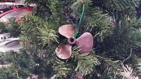 Handcrafted Model Ships PH-1229A-AC-X Antique Copper RMS Titanic Propeller Christmas Tree Ornament 4"