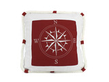 Handcrafted Model Ships Pillow 108 Red Compass With Nautical Rope Decorative Throw Pillow 16