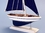 Handcrafted Model Ships ps-blue-bluesails Wooden Blue Pacific Sailer with Blue Sails Model Sailboat Decoration 17"