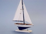 Handcrafted Model Ships PS-Blue-whitesails Wooden Blue Pacific Sailer Model Sailboat Decoration 17
