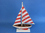 Handcrafted Model Ships ps-red stripe-17 Wooden Red Striped Pacific Sailer Model Sailboat Decoration 17"