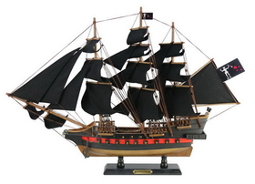 Handcrafted Model Ships QA-26-Black-Sails Wooden Blackbeard's Queen Anne's Revenge Black Sails Limited Model Pirate Ship 26"