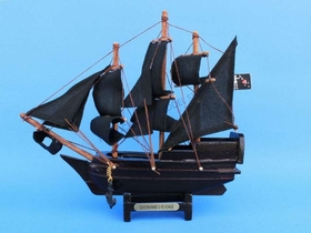 Handcrafted Model Ships QA 7 Wooden Blackbeard's Queen Anne's Revenge Model Pirate Ship 7"