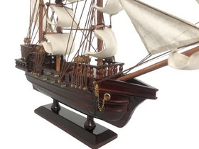 Handcrafted Model Ships QA-White-Sails-20 Wooden Blackbeard's Queen Anne's Revenge White Sails Pirate Ship Model 20"