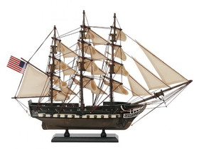 Handcrafted Model Ships R-Constitution 20 - Rico Wooden Rustic USS Constitution Tall Model Ship 24"