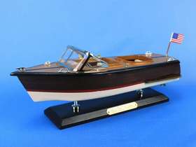 Handcrafted Model Ships Runabout 14 Wooden Chris Craft Runabout Model Speedboat 14"