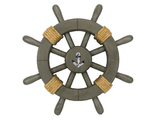 Handcrafted Model Ships Rustic-Grey-SW-12-Anchor Antique Decorative Ship Wheel With Anchor 12