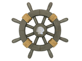 Handcrafted Model Ships Rustic-Grey-SW-12-Seashell Antique Decorative Ship Wheel With Seashell 12