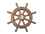 Handcrafted Model Ships rustic-wood-sw-12-seashell Rustic Wood Finish Decorative Ship Wheel With Seashell 12"