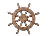 Handcrafted Model Ships Rustic-Wood-SW-12 Rustic Wood Finish Decorative Ship Wheel 12