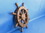 Handcrafted Model Ships Rustic-Wood-SW-12 Rustic Wood Finish Decorative Ship Wheel 12"