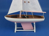 Handcrafted Model Ships Sailboat-Pink-12 Wooden Decorative Sailboat Model 12