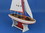 Handcrafted Model Ships Sailboat-Red-White-Sails-12 Wooden Decorative Sailboat 12" - Red Sailboat Model