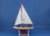 Handcrafted Model Ships Sailboat-Red-White-Sails-12 Wooden Decorative Sailboat 12" - Red Sailboat Model