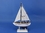 Handcrafted Model Ships Sailboat9-102-XMAS Wooden Blue Sailboat Christmas Tree Ornament 9"