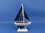 Handcrafted Model Ships Sailboat9-103 Wooden Blue Pacific Sailer with Blue Sails Model Sailboat Decoration 9"
