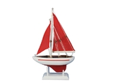 Handcrafted Model Ships Sailboat9-105 Wooden Red Pacific Sailer with Red Sails Model Sailboat Decoration 9