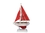 Handcrafted Model Ships Sailboat9-105 Wooden Red Pacific Sailer with Red Sails Model Sailboat Decoration 9"