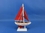 Handcrafted Model Ships Sailboat9-105 Wooden Red Pacific Sailer with Red Sails Model Sailboat Decoration 9"