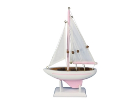 Handcrafted Model Ships Sailboat9-106 Wooden Pink Pacific Sailer Model Sailboat Decoration 9"
