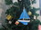 Handcrafted Model Ships Sailboat9-113-XMAS Wooden Light Blue Sailboat with Light Blue Sails Christmas Tree Ornament 9"