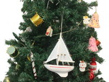 Handcrafted Model Ships Sailboat9-123-XMASS Wooden Intrepid Model Sailboat Christmas Tree Ornament