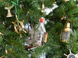 Handcrafted Model Ships SMBottle5-XMASS Santa Maria Model Ship in a Glass Bottle Christmas Tree Ornament