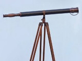 Handcrafted Model Ships ST-0117-ACL Floor Standing Antique Copper With Leather Galileo Telescope 65