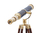 Handcrafted Model Ships ST-0117BR-L Floor Standing Brass/Leather Galileo Telescope 65"