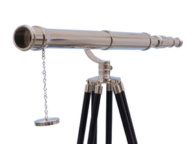 Handcrafted Model Ships ST-0117CH Floor Standing Chrome Galileo Telescope 65"