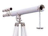 Handcrafted Model Ships ST-0124-CHWL Hampton Collection Chrome with White Leather Griffith Astro Telescope 64
