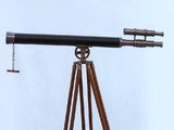 Handcrafted Model Ships ST-0124AC-L Floor Standing Antique Copper with Leather Griffith Astro Telescope 65