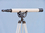Handcrafted Model Ships ST-0148-Black-W Floor Standing Oil-Rubbed Bronze/White Leather Anchormaster Telescope 65"