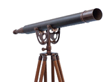 Handcrafted Model Ships ST-0148-BZL Floor Standing Bronzed With Leather Anchormaster Telescope 65