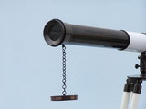 Handcrafted Model Ships ST-0152-Black-W Admirals Floor Standing Oil Rubbed Bronze with White Leather Telescope 60