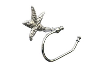 Handcrafted Model Ships STLPH-3001-CH-K Chrome Starfish Hand Towel Holder 10"