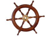 Handcrafted Model Ships SW-1715 Deluxe Class Wood and Brass Decorative Ship Wheel 30