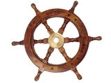Handcrafted Model Ships SW-1718 Deluxe Class Wood and Brass Decorative Ship Wheel 12