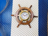 Handcrafted Model Ships SW-1719 Deluxe Class Wood And Brass Ship Wheel Clock 12