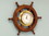 Handcrafted Model Ships SW-1719 Deluxe Class Wood And Brass Ship Wheel Clock 12"