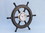 Handcrafted Model Ships SW-1720-Black Deluxe Class Wood and Chrome Pirate Ship Wheel Clock 18"