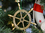 Handcrafted Model Ships SW-1754-XMASS Solid Brass Ship Wheel Christmas Tree Ornament