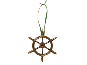 Handcrafted Model Ships SW-1756-X Antique Copper Decorative Ship Wheel Christmas Ornament 6"
