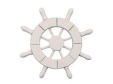 Handcrafted Model Ships SW-6-101-NH White Decorative Ship Wheel 6